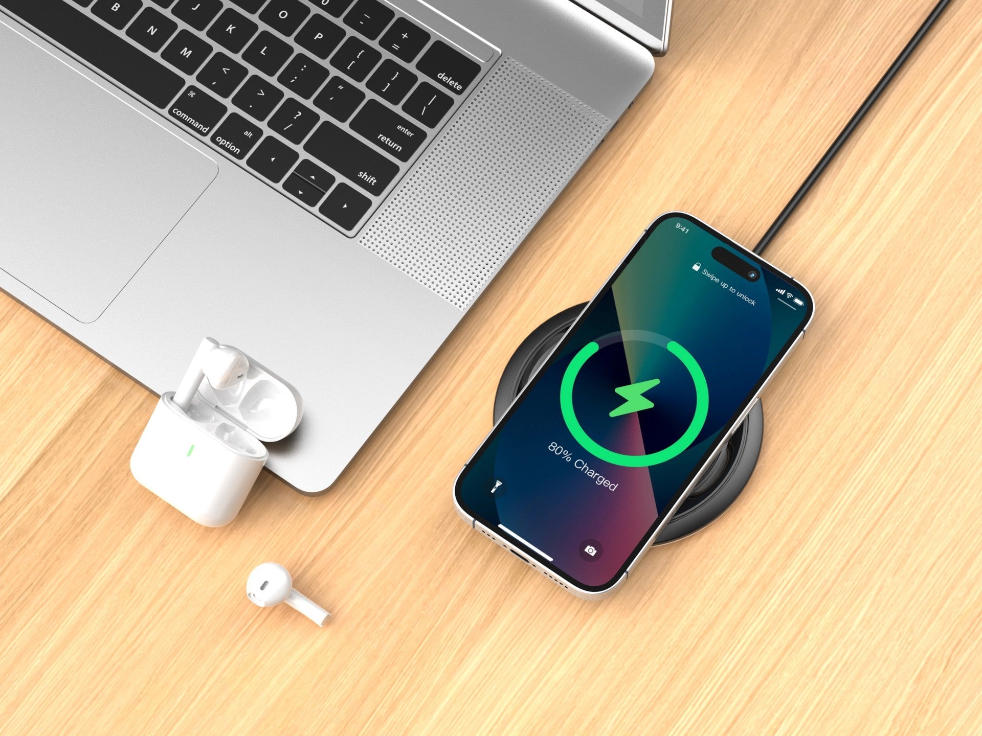 Techancy Carregador sem fio  15W TF2799, compatível com várias marcas de smartphones, carga rápida e segura, leve e portátil